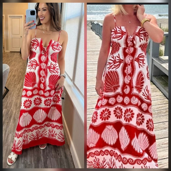 FARM Rio Linen Blend Anika Shell Maxidress